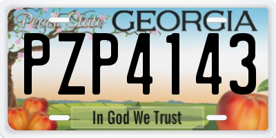 GA license plate PZP4143