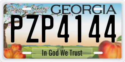 GA license plate PZP4144