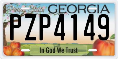 GA license plate PZP4149
