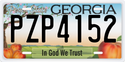 GA license plate PZP4152