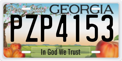 GA license plate PZP4153