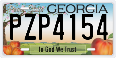 GA license plate PZP4154