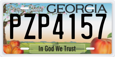GA license plate PZP4157