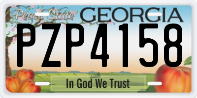 GA license plate PZP4158