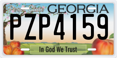 GA license plate PZP4159
