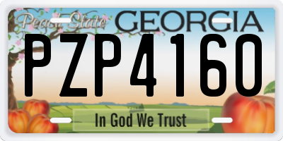 GA license plate PZP4160