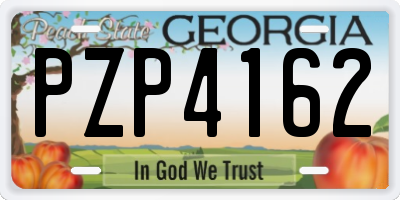 GA license plate PZP4162