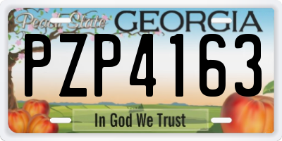 GA license plate PZP4163