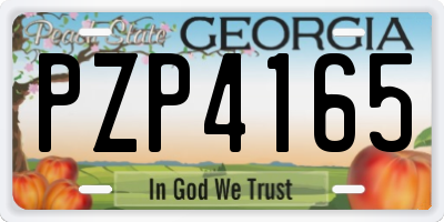 GA license plate PZP4165
