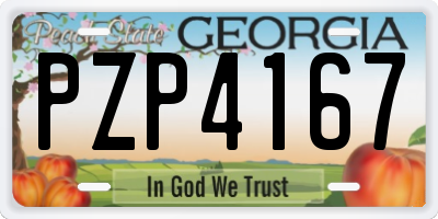 GA license plate PZP4167