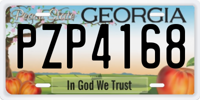 GA license plate PZP4168