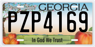 GA license plate PZP4169