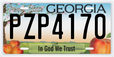 GA license plate PZP4170