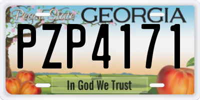 GA license plate PZP4171