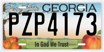 GA license plate PZP4173