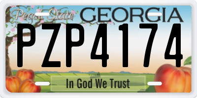 GA license plate PZP4174