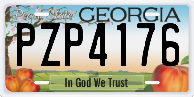 GA license plate PZP4176