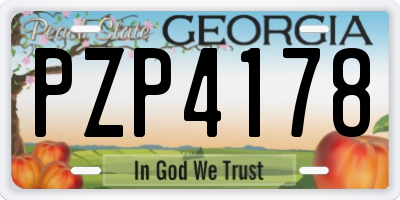 GA license plate PZP4178