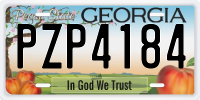 GA license plate PZP4184