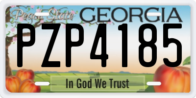 GA license plate PZP4185