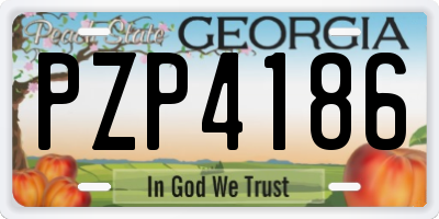 GA license plate PZP4186