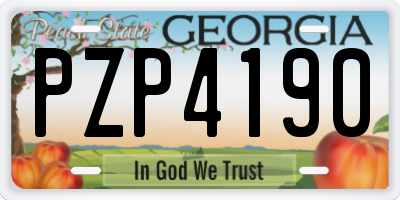 GA license plate PZP4190
