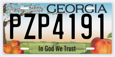 GA license plate PZP4191