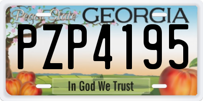 GA license plate PZP4195