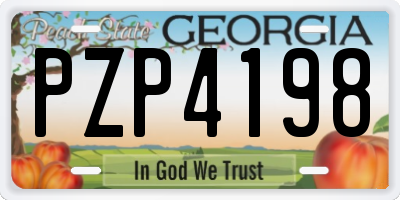 GA license plate PZP4198