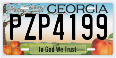 GA license plate PZP4199
