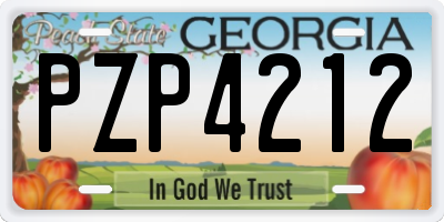 GA license plate PZP4212