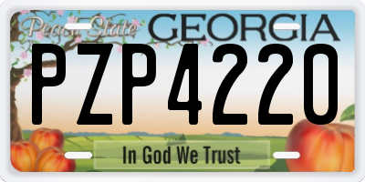 GA license plate PZP4220