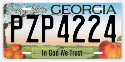 GA license plate PZP4224