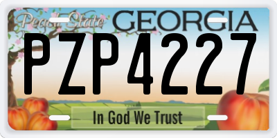 GA license plate PZP4227