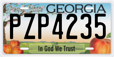 GA license plate PZP4235