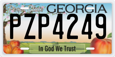 GA license plate PZP4249