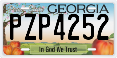 GA license plate PZP4252