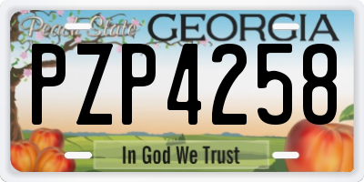 GA license plate PZP4258
