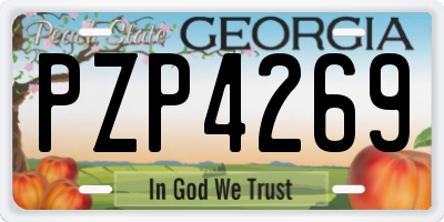 GA license plate PZP4269