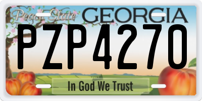 GA license plate PZP4270