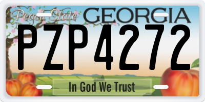 GA license plate PZP4272