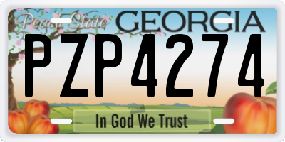 GA license plate PZP4274