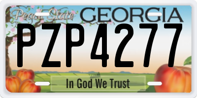 GA license plate PZP4277