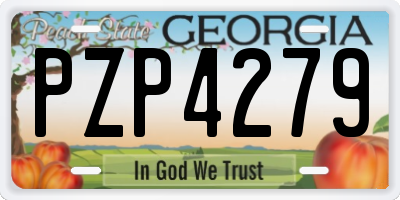GA license plate PZP4279