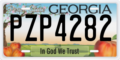 GA license plate PZP4282