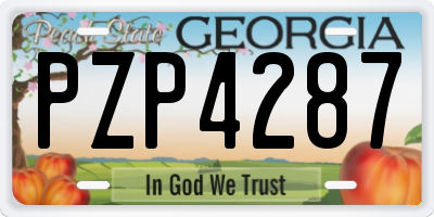 GA license plate PZP4287