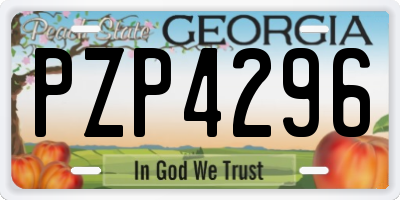 GA license plate PZP4296