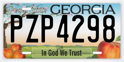 GA license plate PZP4298