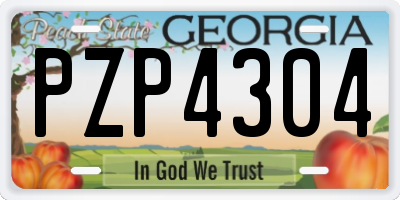 GA license plate PZP4304