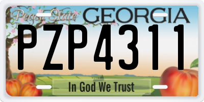 GA license plate PZP4311